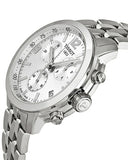 Tissot PRC 200 Chronograph Quartz Silver Dial Silver Steel Strap Watch For Men - T055.417.11.037.00