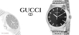 Gucci G Timeless Black Dial Silver Steel Strap Watch For Men - YA126402