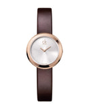 Calvin Klein Firm White Dial Brown Leather Strap Watch for Women - K3N236G6