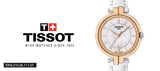 Tissot Flamingo Mother of Pearl Dial White Leather Strap Watch For Women - T094.210.26.111.01