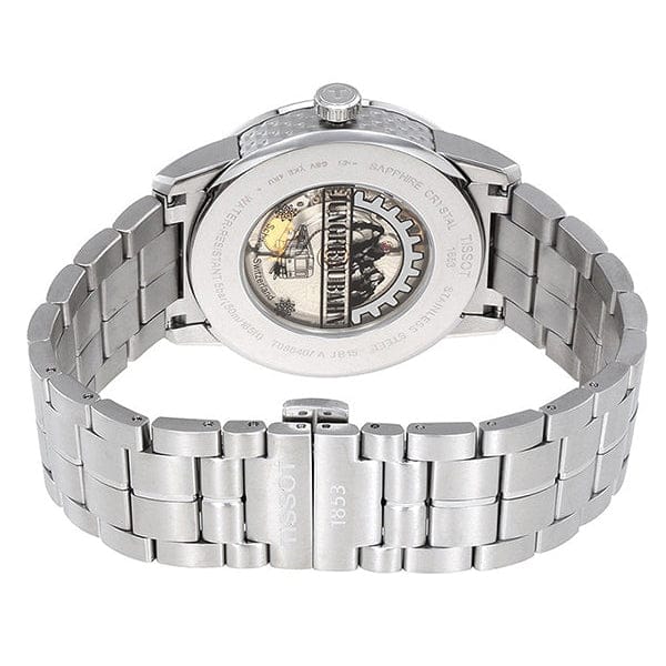 Tissot Luxury Powermatic 80 Anthracite Grey Dial Silver Steel Strap Watch For Men - T086.407.11.061.10