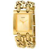 Guess Mod Heavy Metal Gold Dial Gold Steel Strap Watch For Women - W1117L2