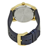 Movado Bold Gold Dial Blue Leather Strap Watch For Men - 3600469