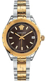 Versace Hellenyium Brown Dial Two Tone Steel Strap Watch for Women - V12040015