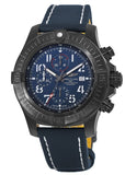 Breitling Super Avenger Chronograph 48 Night Mission Blue Dial Blue Leather Strap Watch for Men - V13375101C1X2