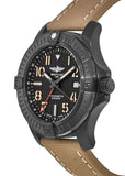 Breitling Avenger Automatic GMT 45 Black Dial Brown Nylon Strap Watch for Men - V32395101B1X1