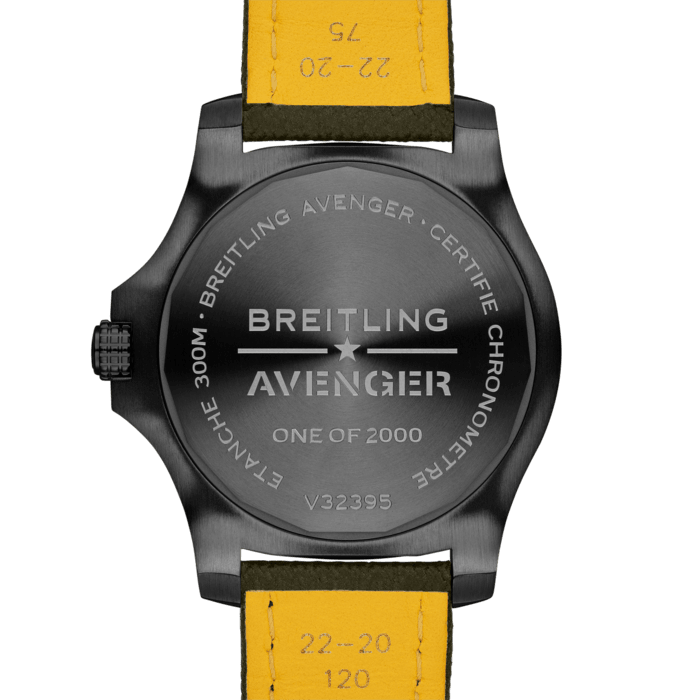 Breitling Avenger Automatic GMT 45 Night Mission Green Dial Green Nylon Strap Watch for Men - V323952A1L1X1