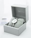 Calvin Klein Stately White Dial Silver Steel Strap Watch for Women - K3G23126