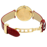 Versace Crystal Gleam White Dial Red Leather Strap Watch For Women - VAN040016