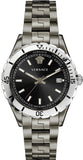 Versace Hellenyium Quartz Black Dial Grey Steel Strap Watch For Men - VE3A00620