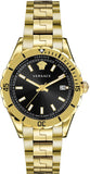 Versace Hellenyium Quartz Black Dial Gold Steel Strap Watch For Men - VE3A00820