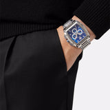 Versace Dominus Chronograph Blue Dial Silver Steel Strap Watch For Men - VE6H00423