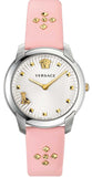 Versace Audrey Quartz White Dial Pink Leather Strap Watch for Women - VELR00119