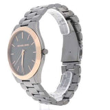 Michael Kors Runway Quartz Grey Dial Grey Steel Strap Watch For Women - MK8576