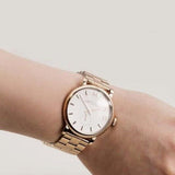 Marc Jacobs Baker White Dial Rose Gold Stainless Steel Strap Watch for Women - MBM3244