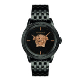 Versace Palazzo Empire Black Dial Black Steel Strap Watch for Men - VERD00518