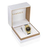 Versace Greca Moonphase Analog Black Dial Black Leather Strap Watch For Men - VE7G00123