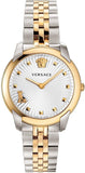 Versace Audrey Quartz White Dial Two Tone Steel Strap Watch for Women - VELR00519