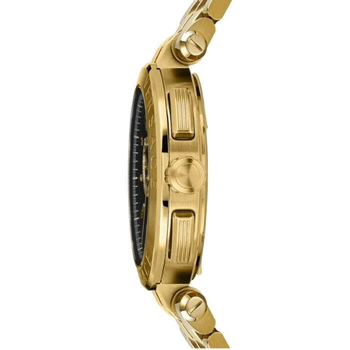 Versace Aion Chronograph Black Dial Gold Steel Strap Watch For Men - VE1D01721