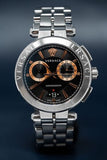 Versace Aion Chronograph Black Dial Silver Steel Strap Watch For Men - VE1D01019