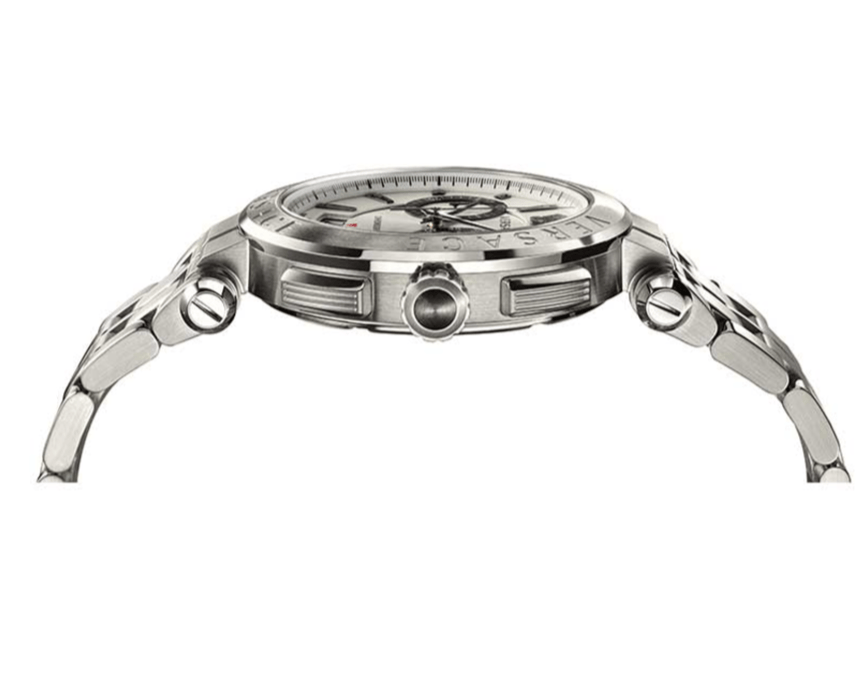 Versace Aion Chronograph White Dial Silver Steel Strap Watch for Men - VBR040017