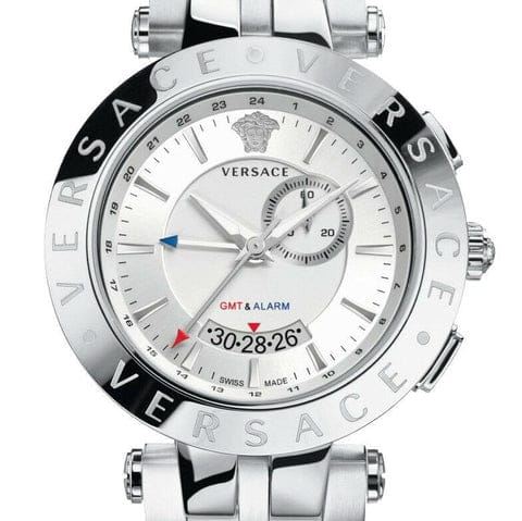 Versace Aion Chronograph White Dial Silver Steel Strap Watch for Men - VBR040017