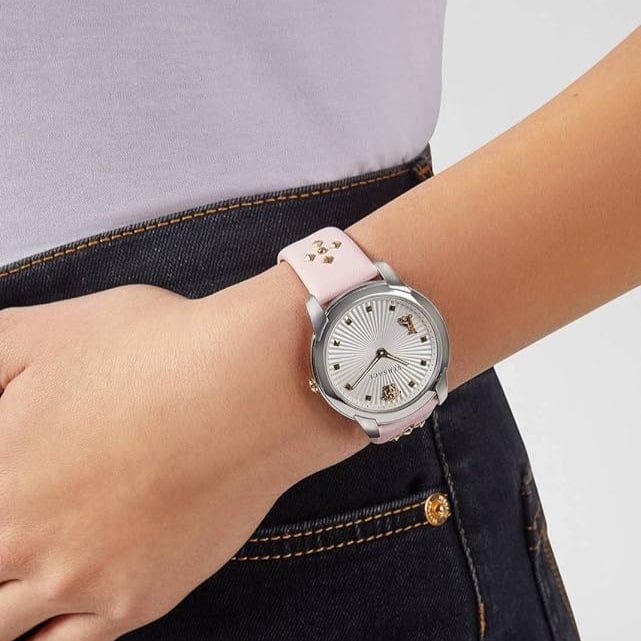 Versace Audrey Quartz White Dial Pink Leather Strap Watch for Women - VELR00119