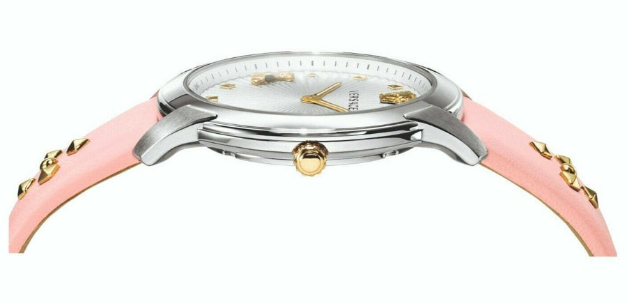 Versace Audrey Quartz White Dial Pink Leather Strap Watch for Women - VELR00119