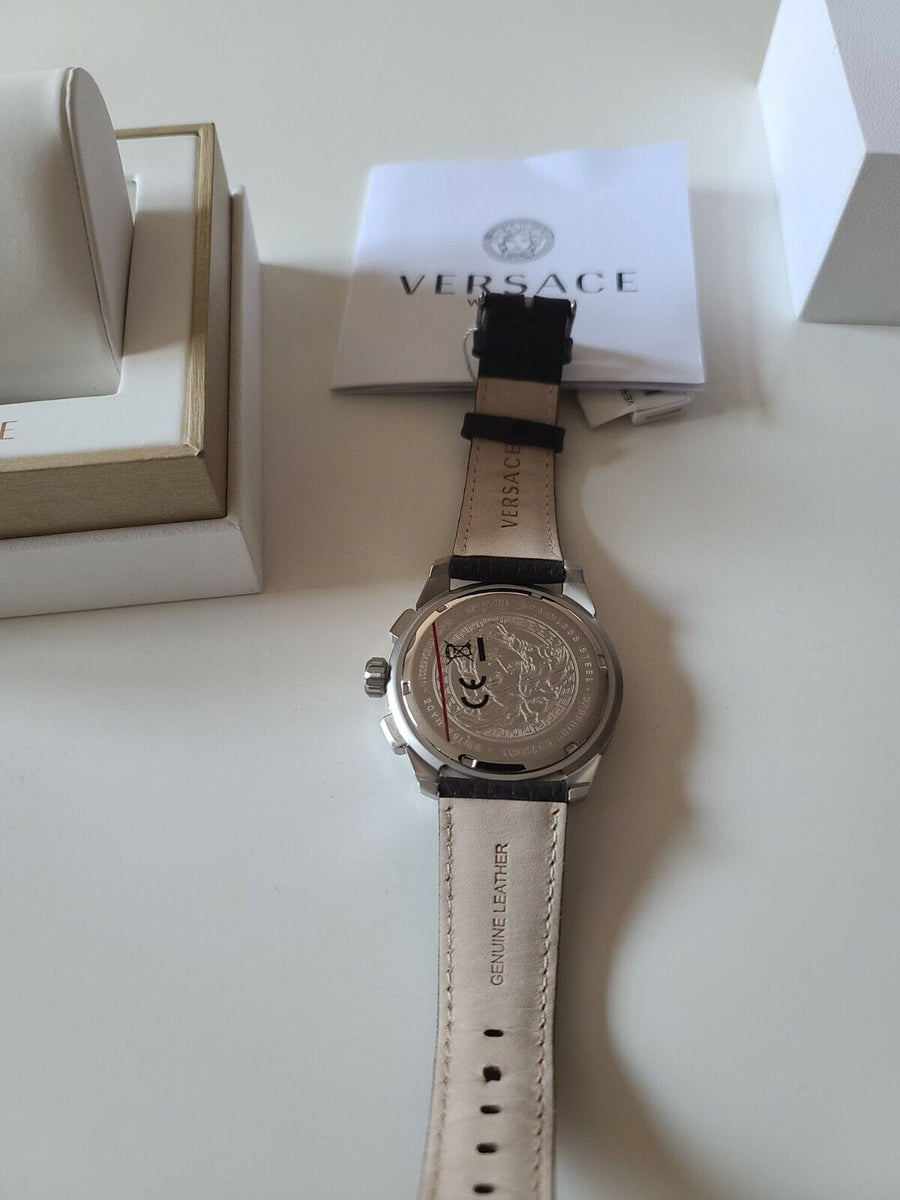 Versace Casual Chronograph Grey Dial Brown Leather Strap Watch for Men - VERG001-18
