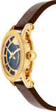 Versace Code Quartz Blue Dial Brown Leather Strap Watch For Men - VEPO00220