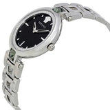 Versace Crystal Gleam Guilloche  Black Dial Silver Steel Strap Watch for Women - VAN030016