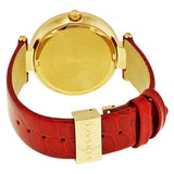 Versace Crystal Gleam White Dial Red Leather Strap Watch For Women - VAN040016