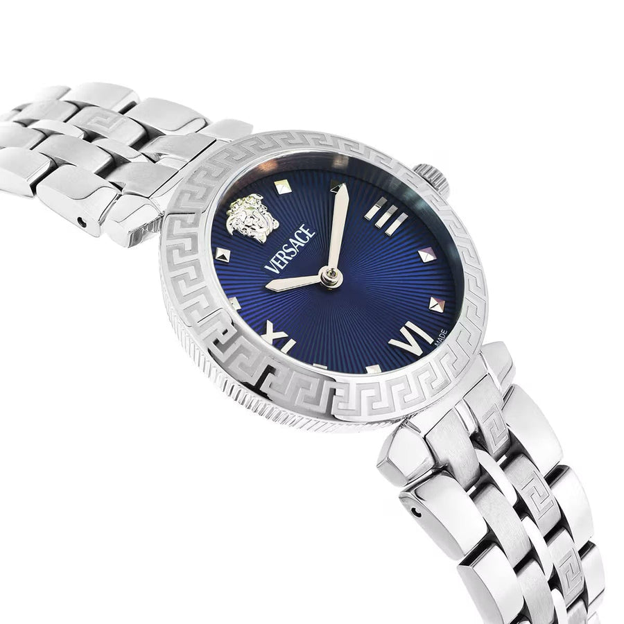 Versace Daphnis Analog Blue Dial Silver Steel Strap Watch for Women - VEOCA0124