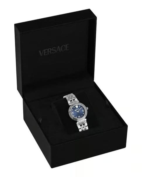 Versace Daphnis Analog Blue Dial Silver Steel Strap Watch for Women - VEOCA0124