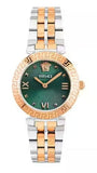 Versace Daphnis Analog Green Dial Two Tone Steel Strap Watch for Women - VEOCA0224