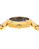 Versace Daphnis Quartz Black Dial Gold Steel Strap Watch for Women - VEOCA0524