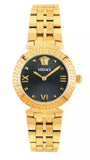 Versace Daphnis Quartz Black Dial Gold Steel Strap Watch for Women - VEOCA0524