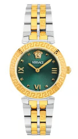Versace Daphnis Quartz Green Dial Two Tone Steel Strap Watch for Women - VEOCA0424