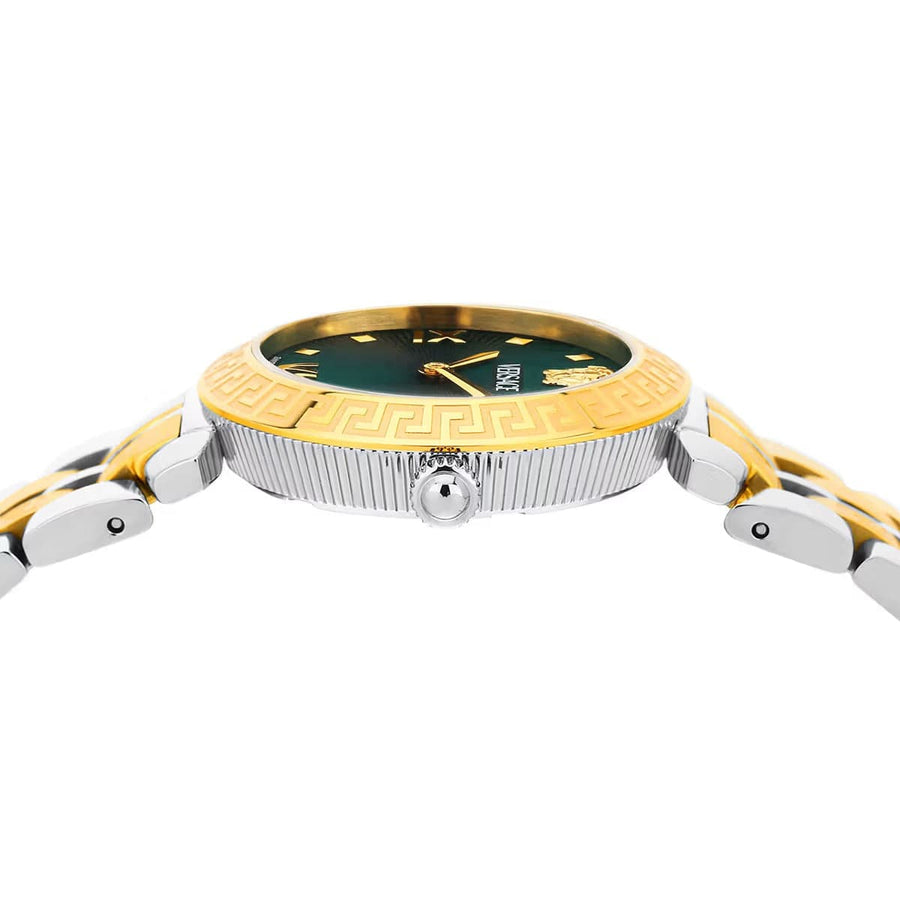 Versace Daphnis Quartz Green Dial Two Tone Steel Strap Watch for Women - VEOCA0424