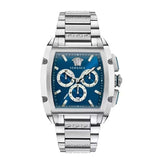 Versace Dominus Chronograph Blue Dial Silver Steel Strap Watch For Men - VE6H00423