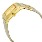 Versace DV-25 Gold Dial Off White Leather Strap Watch for Women - VQF030015