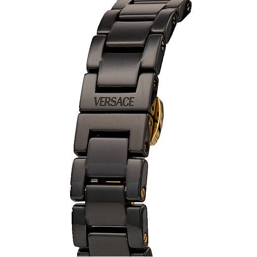 Versace DV One Mini Black Dial Black Steel Strap Watch for Women - VE9F00124