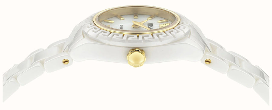 Versace DV One Mini White Dial White Ceramic Dial Watch for Women - VE9F00224