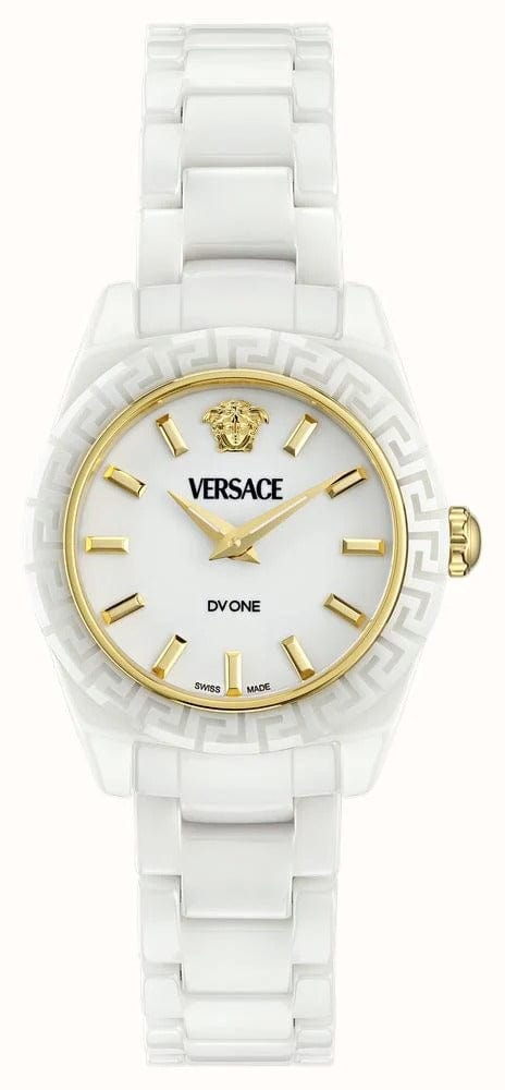 Versace DV One Mini White Dial White Ceramic Dial Watch for Women - VE9F00224