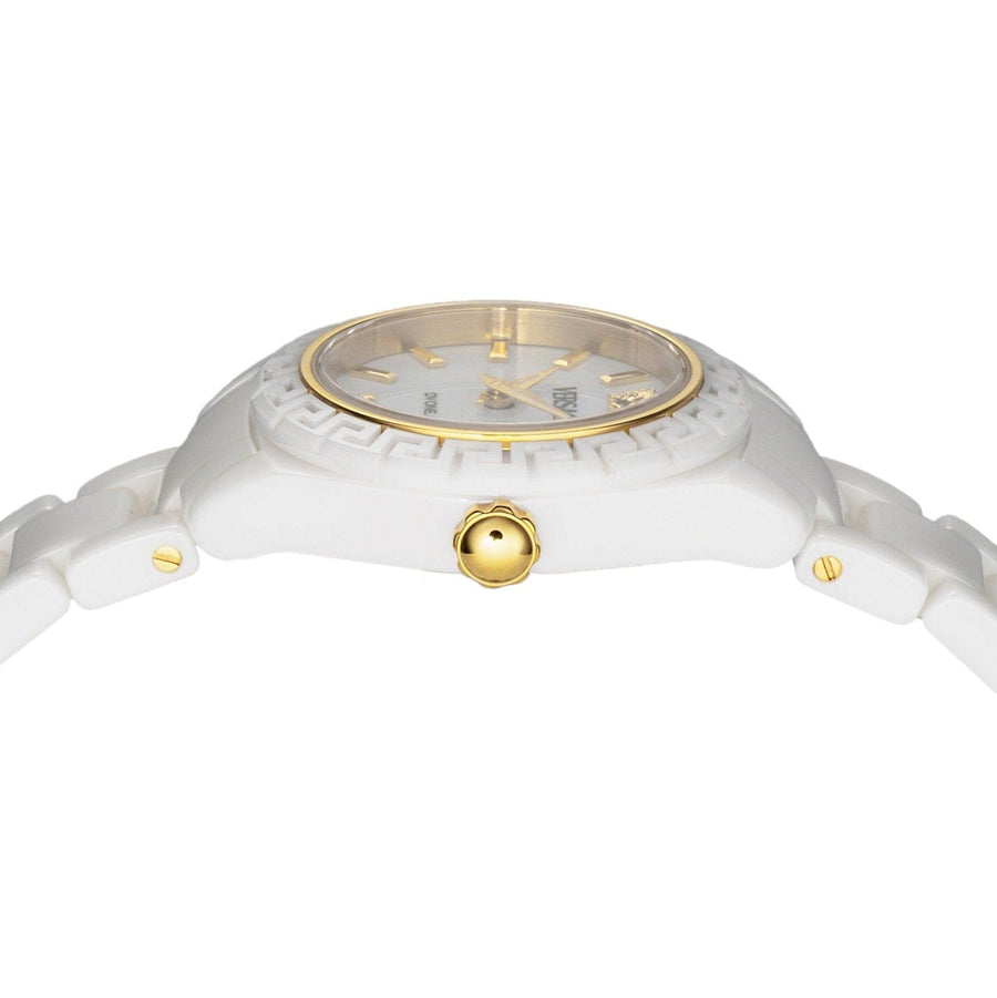 Versace DV One Mini White Dial White Ceramic Dial Watch for Women - VE9F00224