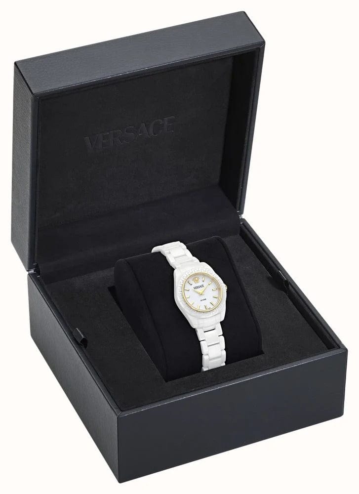 Versace DV One Mini White Dial White Ceramic Dial Watch for Women - VE9F00224