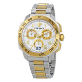 Versace Dylos Chronograph Silver Dial Two Tone Steel Strap Watch for Men - VQC030015