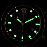 Versace Greca Dome Chronograph Black Dial Gold Steel Strap Watch for Men - VE6K00523