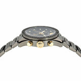 Versace Greca Dome Chronograph Black Dial Grey Steel Strap Watch for Men - VE6K00623