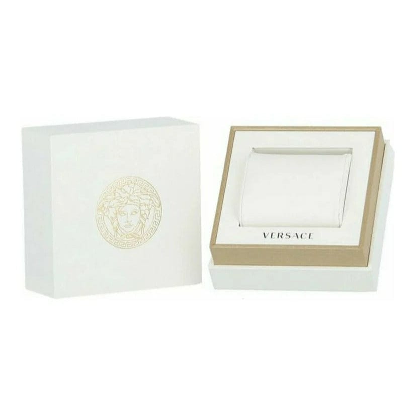Versace Greca Dome Chronograph Blue Dial Silver Steel Strap Watch for Men - VE6K00323